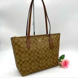 Coach Signature Zip Tote Bag